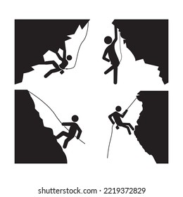 rock climbing icon vector illustration logo template