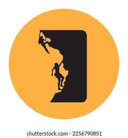  rock climbing icon vector illustration symbol design