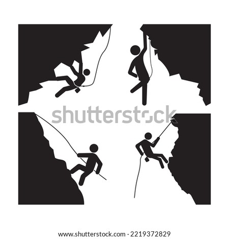 rock climbing icon vector illustration logo template