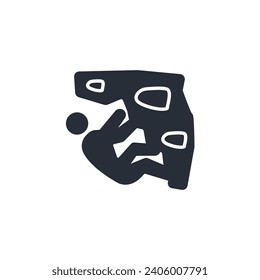 rock climbing icon. vector.Editable stroke.linear style sign for use web design,logo.Symbol illustration.