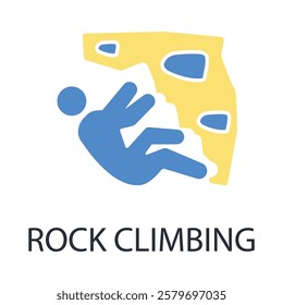 rock climbing icon. vector.Editable stroke.linear style sign for use web design,logo.Symbol illustration.