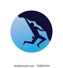 rock climbing logo icon