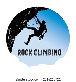 Rock Climbing Logo and Safety Mountaineering Adventure