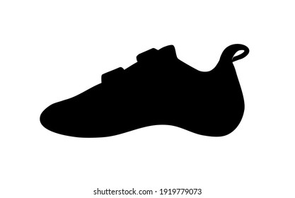 Rock Climbing Shoes Vector Silhouette Isolated on White background