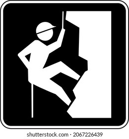 
rock climbing sign vektor witht black color
