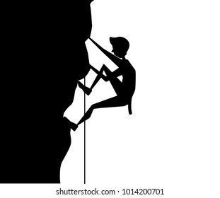 rock climbing silhouette cartoon design illustration