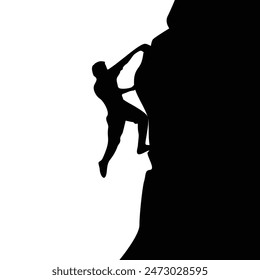 rock climbing silhouette design. extreme sport icon, sign and symbol.