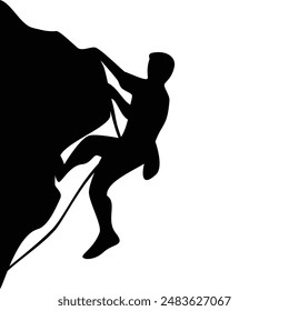 rock climbing silhouette design. extreme sport icon, sign and symbol.