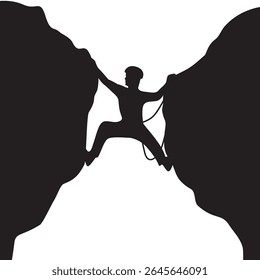 rock climbing silhouette design. extreme sport symbol.