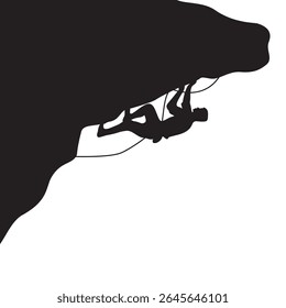 rock climbing silhouette design. extreme sport symbol.
