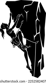 Rock Climbing Silhouette, Female Outdoor Sport