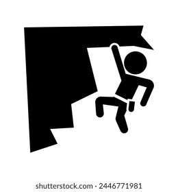 Rock climbing silhouette icon. Vector.