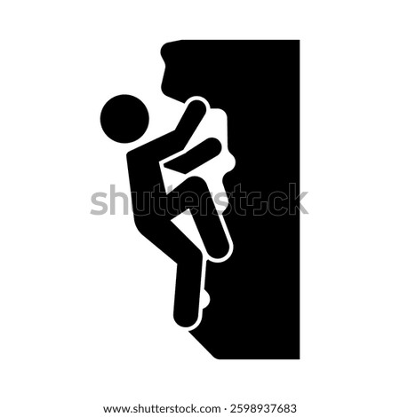 Rock climbing silhouette icon. Vector.