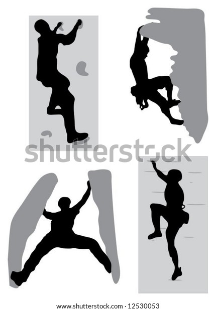 Download Rock Climbing Silhouettes Stock Vector (Royalty Free) 12530053