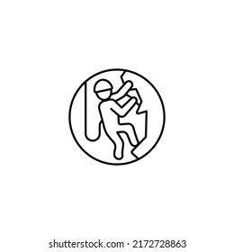 Ilustración del vector de la línea delgada simple de escalada