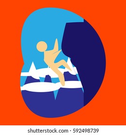 Rock climbing, sport, logo, symbol, icon.