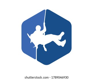 Rock climbing sports logo image