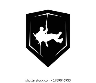 Rock climbing sports logo image