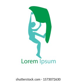 rock climbing sports logo vector illustration. climbing sport logo icon design template.