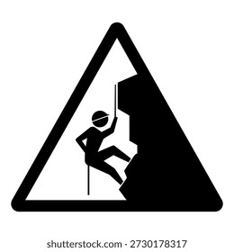 Felsklettersymbol, Vektorgrafik, einzeln auf weißem Hintergrund, Label .EPS10