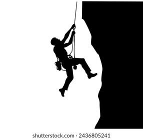 rock climbing task vector silhouette