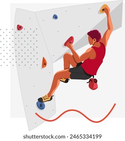 Rock Climbing Training on Climber Boards - Stock Illustration as EPS 10 File