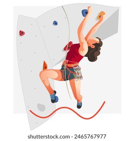 Rock Climbing Training on Climber Boards - Stock Illustration as EPS 10 File