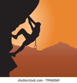 Rock climbing. Vector illustration