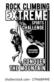 Rock Climbing vector illustration that can be use for tshirt, posters, etc