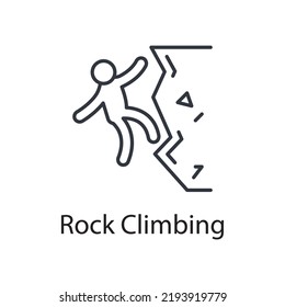 Rock Climbing vector outline Icon Design illustration. Miscellaneous Symbol on White background EPS 10 File