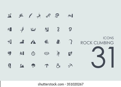 rock climbing vector set of modern simple icons