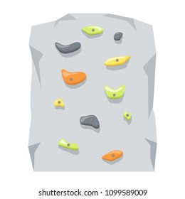 Rock Climbing Wall On White Background, Vector Illustration