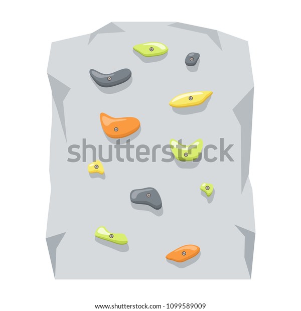 Rock climbing wall on white background,\
vector illustration