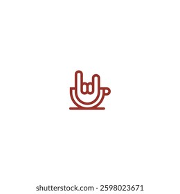 Rock coffee icon logo flat vector design