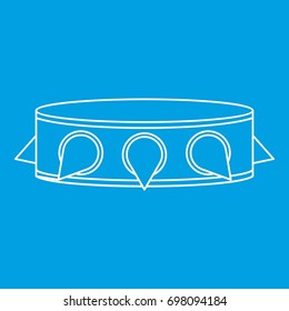 Rock collar icon blue outline style isolated vector illustration. Thin line sign