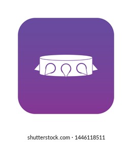 Rock collar icon digital purple for any design isolated on white vector illustration