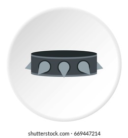 Rock collar icon in flat circle isolated on white background vector illustration for web