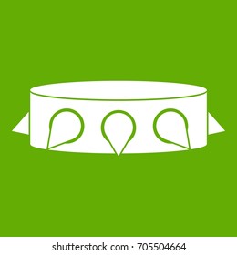 Rock collar icon white isolated on green background. Vector illustration