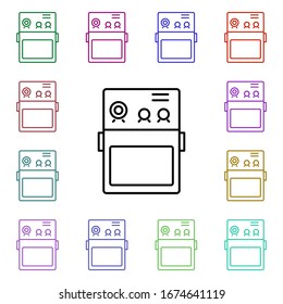 Rock, column, amplifier multi color style icon. Simple glyph, flat vector of rock and roll icons for ui and ux, website or mobile application
