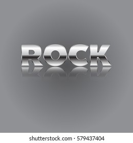 rock concept Modern metallic. on dark background