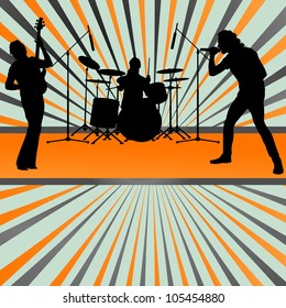 Rock concert band burst background vector