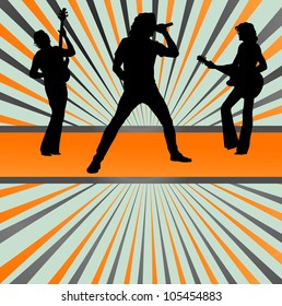 Rock concert band burst background vector