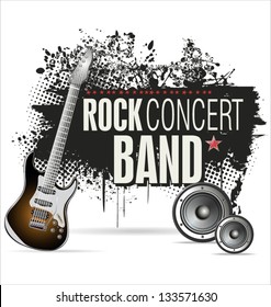 Rock concert grunge banner