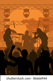 Rock concert landscape background illustration