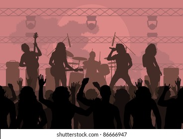 Rock concert landscape background illustration