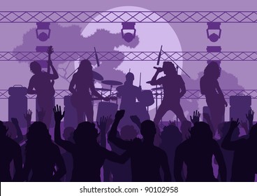 Rock Concert Landscape Background Illustration