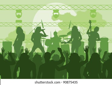Rock concert landscape background illustration