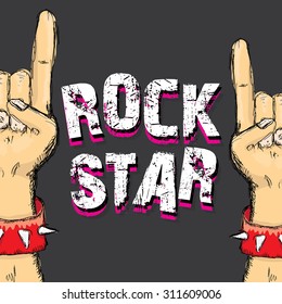 Rock concert poster design template. grunge or hard rock background