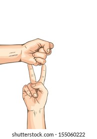 Rock crack Scissors 