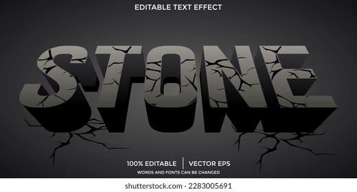 Rock crack text effect, editable rock and crack text style